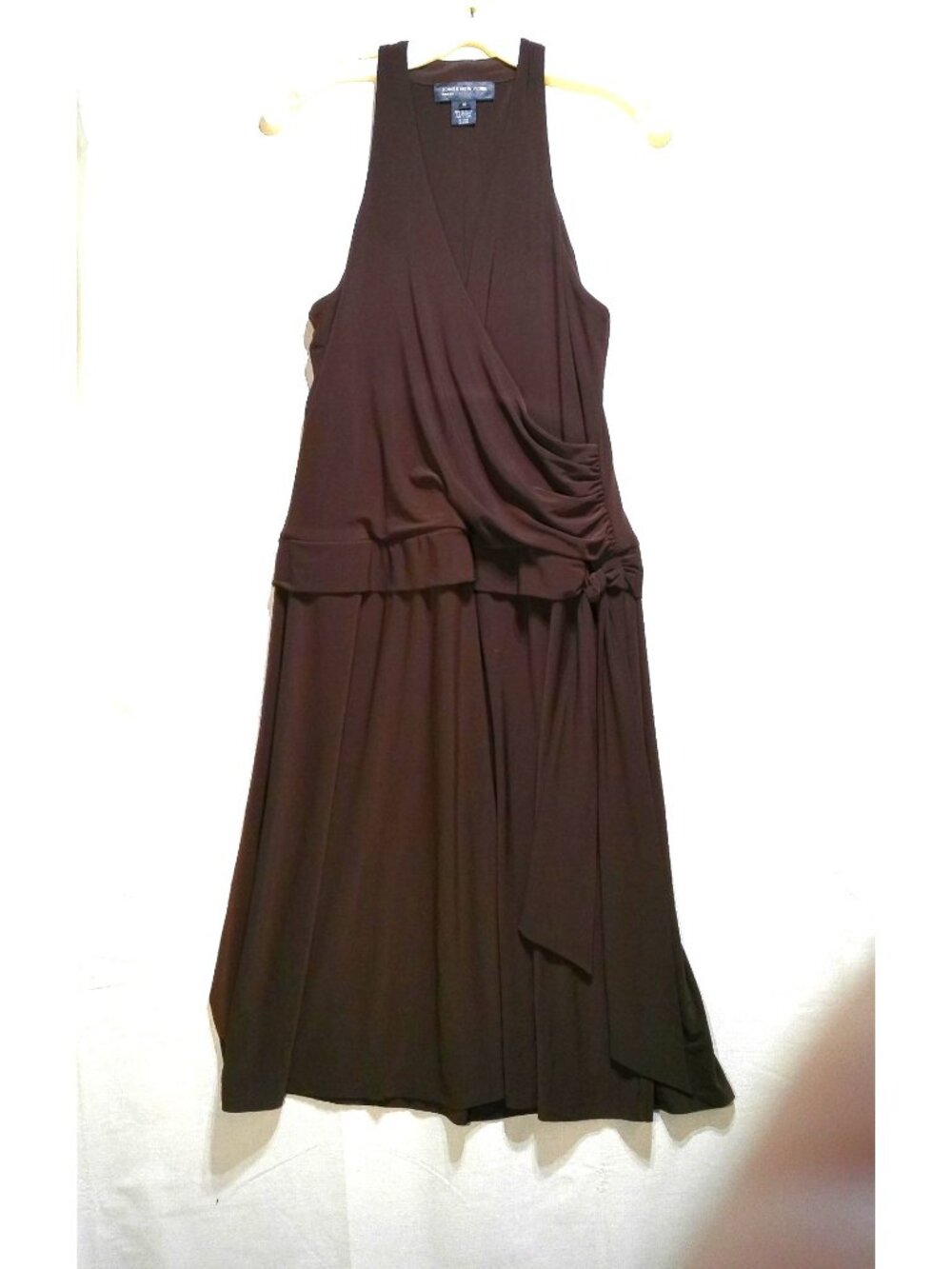 Jones New York Dress Brown Knit Comfy Tie 10